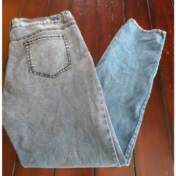 Lei Denim - Women's Vintage Lei Plus Size Juniors 17 Teal Blue Acid Wash Stretch Jeggings